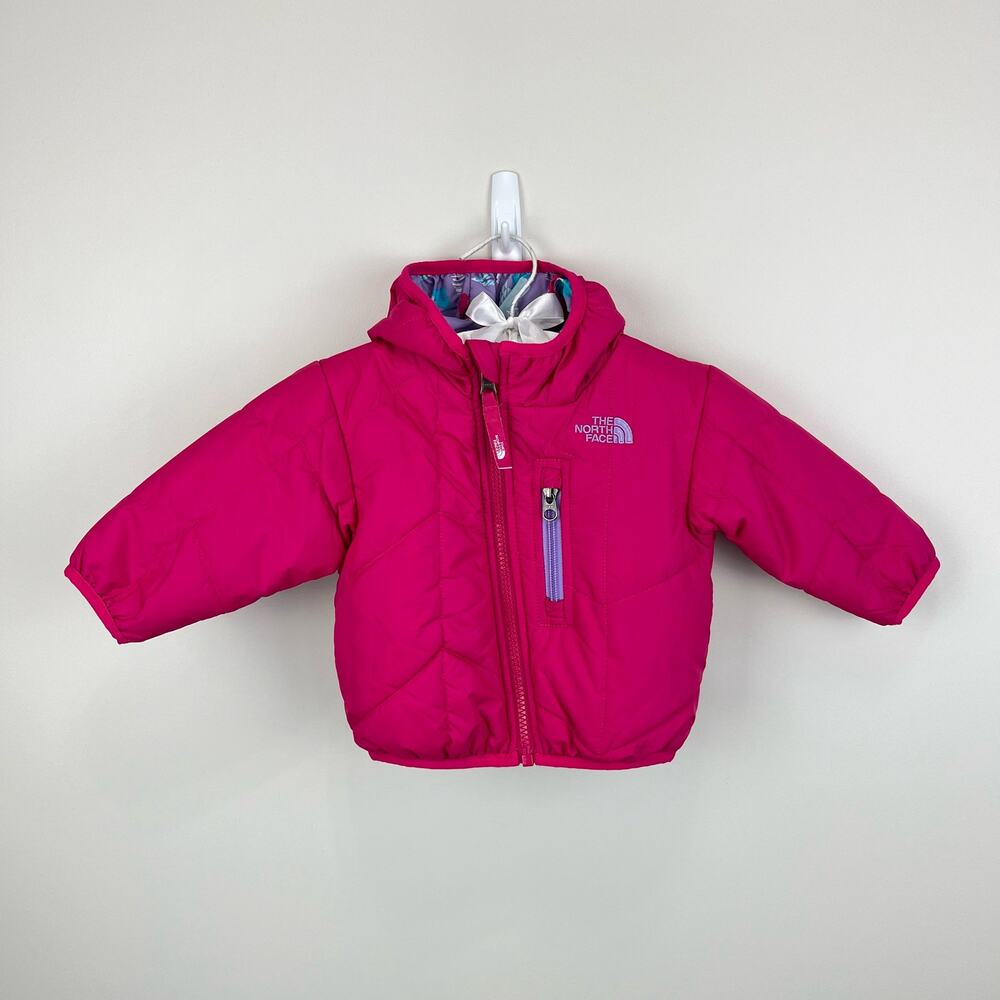 The North Face Girls Reversible Perrito Jacket 3-6 Months - Picture 2 of 13
